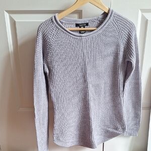 Revamped Lilac Waffleknit Crew Neck Sweater